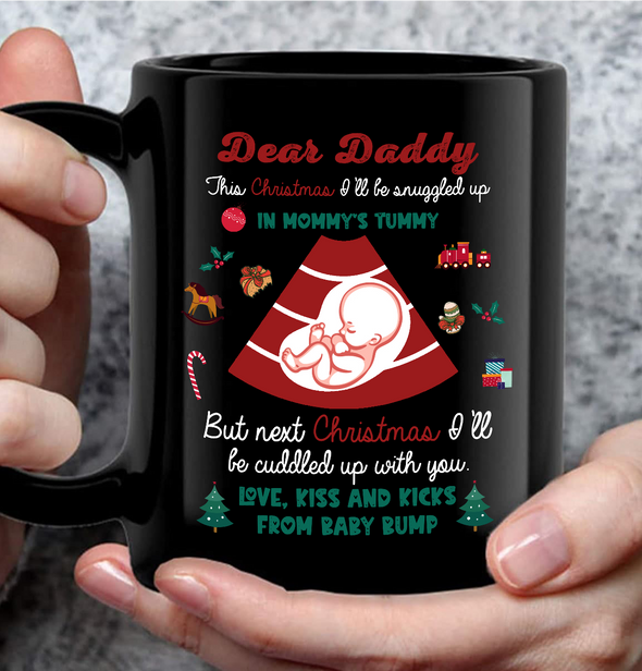 Gift For Future Daddy Love, Kiss And Kicks Mug - PP - AV0812222