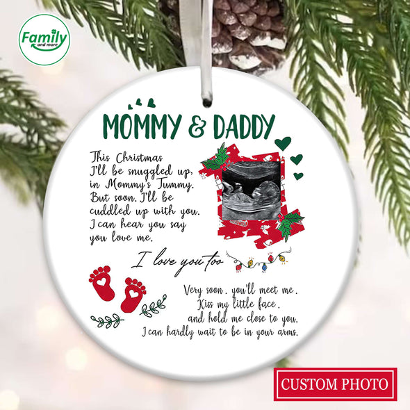 Personalized Gift For Future Mommy & Daddy I Love You Too Ornament PP - AV1810224