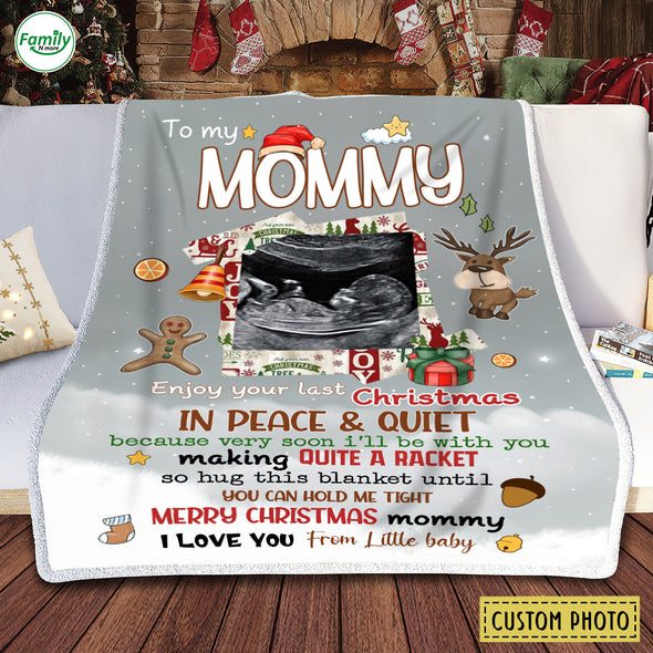 Personalized Gift For Future Mommy Enjoy Your Last Christmas Blanket PP -AV2510221
