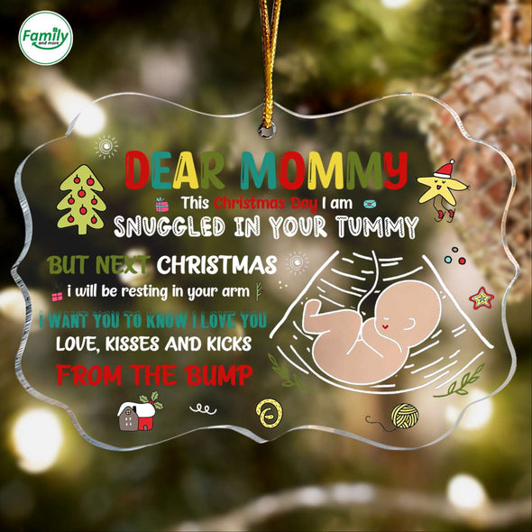 Gift For Future Mommy Love, Kisses And Kicks Ornament-PP-AV1910221