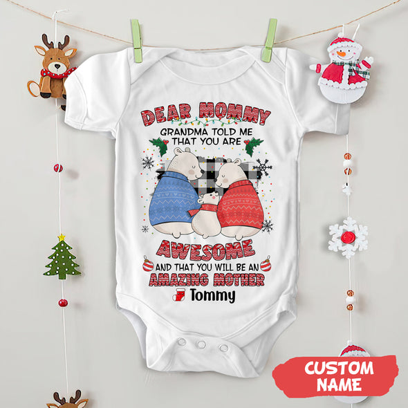 Personalized Gift For Mommy Grandma Told Me That You Are Awesome Baby Onesie PP - AV0311229