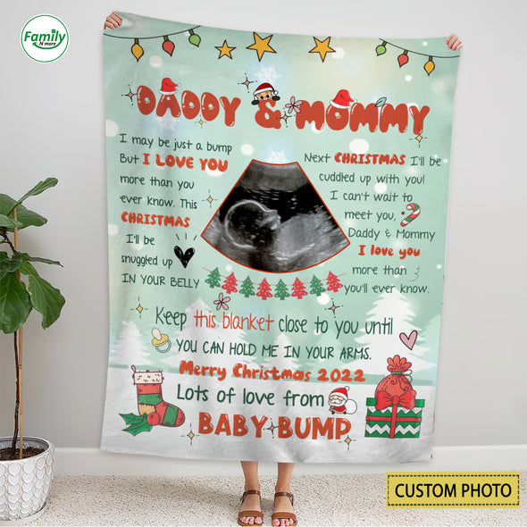 Personalized Gift For Future Daddy and Mommy Next Christmas I'll Be Cuddled Up With You Blanket - NT - AV1409224