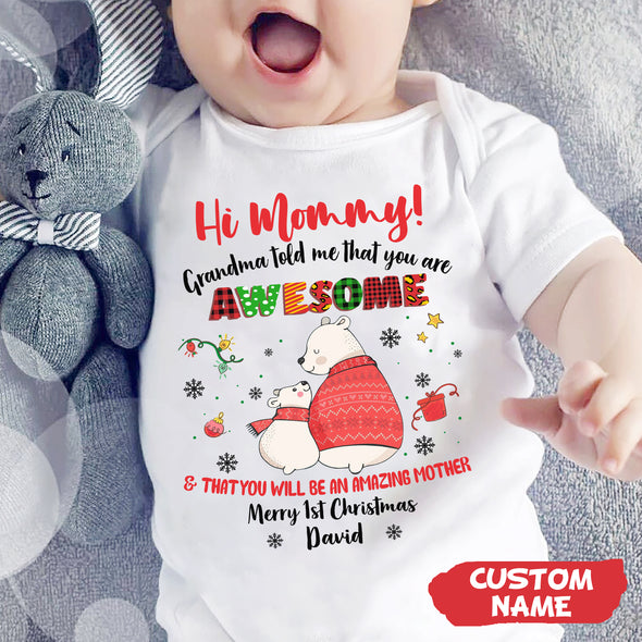 Personalized Gift For Mommy Grandma Told Me That You Are Awesome Baby Onesie PP - AV0711222