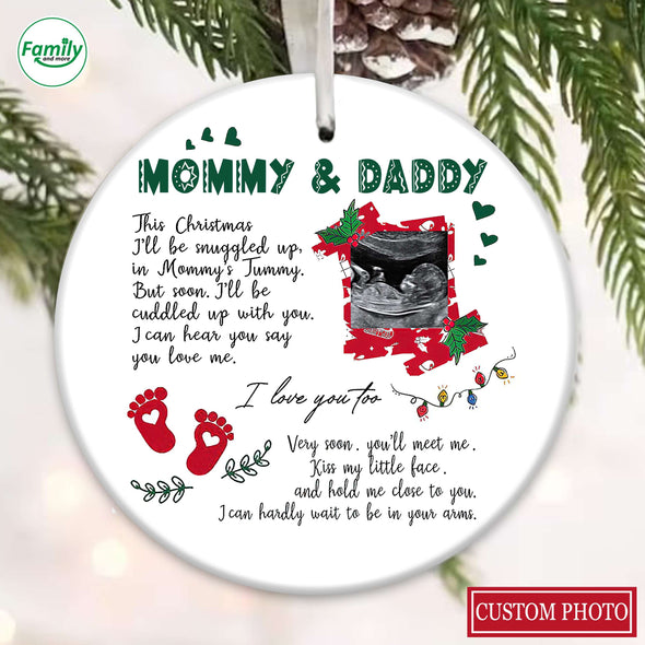 Personalized Gift For Future Daddy & Mommy I Love You Too Ornament_PP_AV02112214