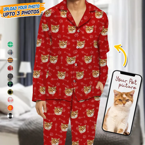 Personalized Gift For Dog Lovers Cat Lovers Custom Photo Dog Cat Pajamas_NT251122