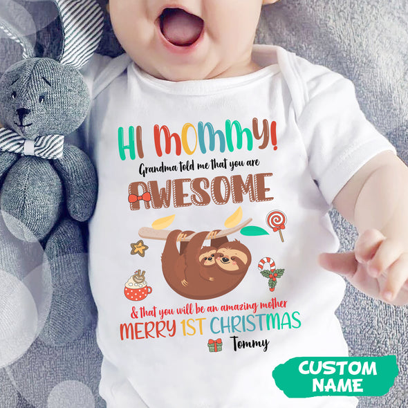 Personalized Gift For Mommy Grandma Told Me That You Are Awesome Baby Onesie PP - AV0711223