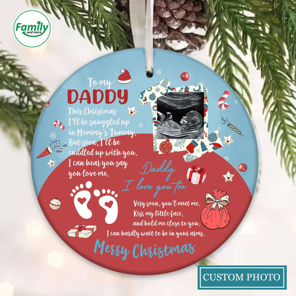 Personalized Gift For Future Daddy Very Soon You'll Meet Me Ornament PP - AV0510221
