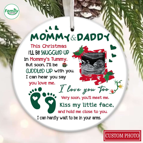 Personalized Gift For Future Daddy & Mommy I Love You Too Ornament_PP_AV0311221