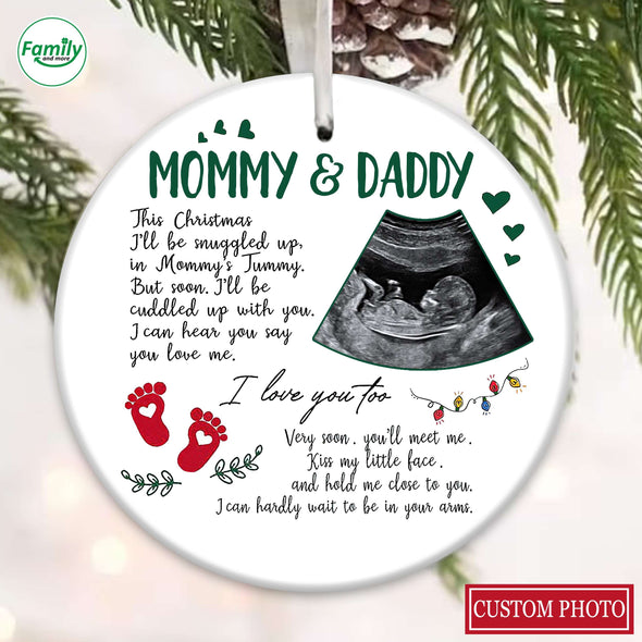 Personalized Gift For Future Daddy & Mommy I Love You Too Ornament_PP_AV0311222