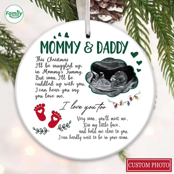 Personalized Gift For Future Daddy & Mommy I Love You Too Ornament_PP_AV0311223