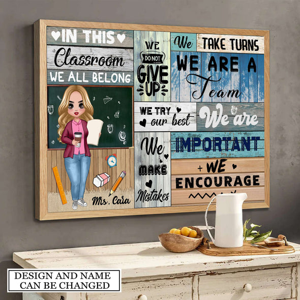 In This Classroom We All Belong Canvas - PP - AV0507223