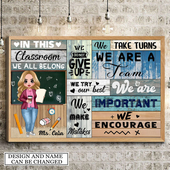 In This Classroom We All Belong Canvas - PP - AV0507223