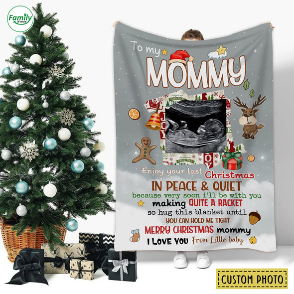 Personalized Gift For Future Mommy Enjoy Your Last Christmas Blanket PP -AV2510221
