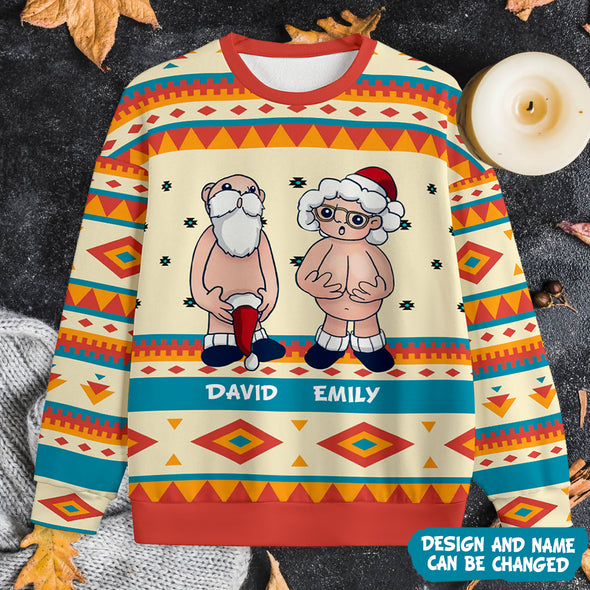 Personalized Gift For Couple Funny Santa Ugly Sweater PP - AV1111224