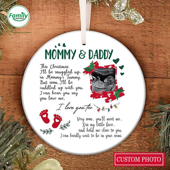 Personalized Gift For Future Mommy & Daddy I Love You Too Ornament PP - AV1810224
