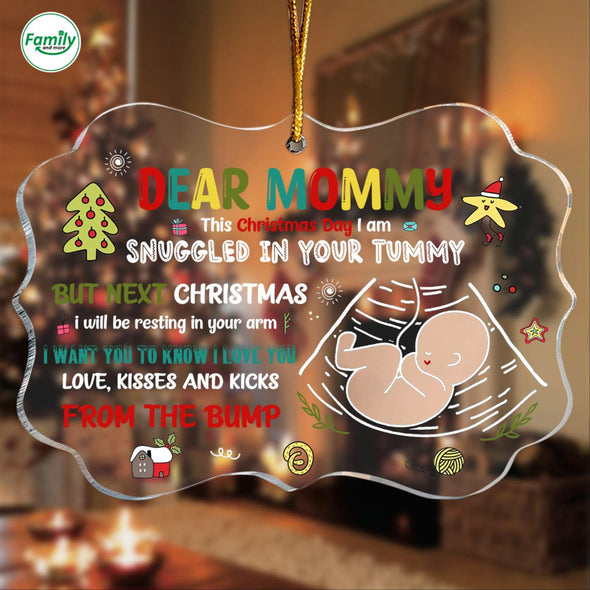 Gift For Future Mommy Love, Kisses And Kicks Ornament-PP-AV1910221
