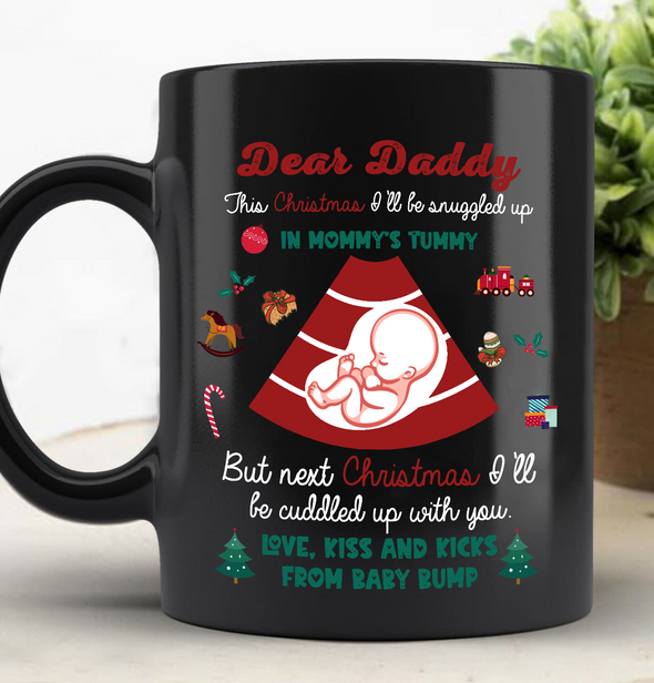 Gift For Future Daddy Love, Kiss And Kicks Mug - PP - AV0812222