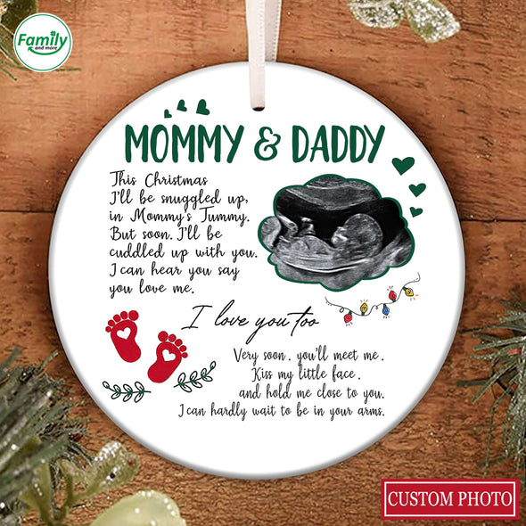 Personalized Gift For Future Daddy & Mommy I Love You Too Ornament_PP_AV0311223