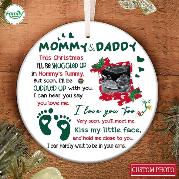 Personalized Gift For Future Daddy & Mommy I Love You Too Ornament_PP_AV0311221