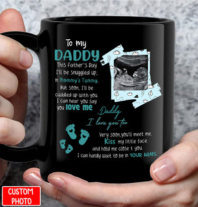 Personalized Gift For Future Daddy This Father's Day I'll Be Cuddle Up In Mommy's Tummy Mugs - PP - AV0308223