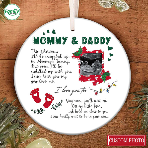 Personalized Gift For Future Daddy & Mommy I Love You Too Ornament_PP_AV02112214