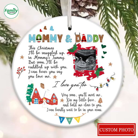 Personalized Gift For Future Mommy And Daddy I Can Hear You Say You Love Me Ornament PP - AV09112214