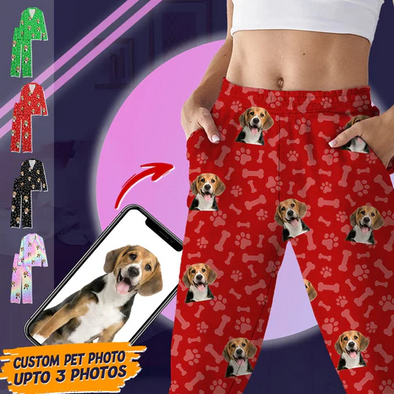 Personalized Gift For Dog Lovers Cat Lovers Custom Photo Dog Cat Pajamas_NT251122
