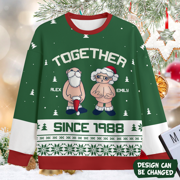 Personalized Gift For Couple, Anniversary Gifts, Together Since Christmas Ugly Sweater PP-AV2611222