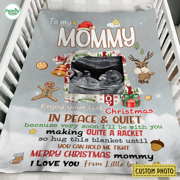 Personalized Gift For Future Mommy Enjoy Your Last Christmas Blanket PP -AV2510221