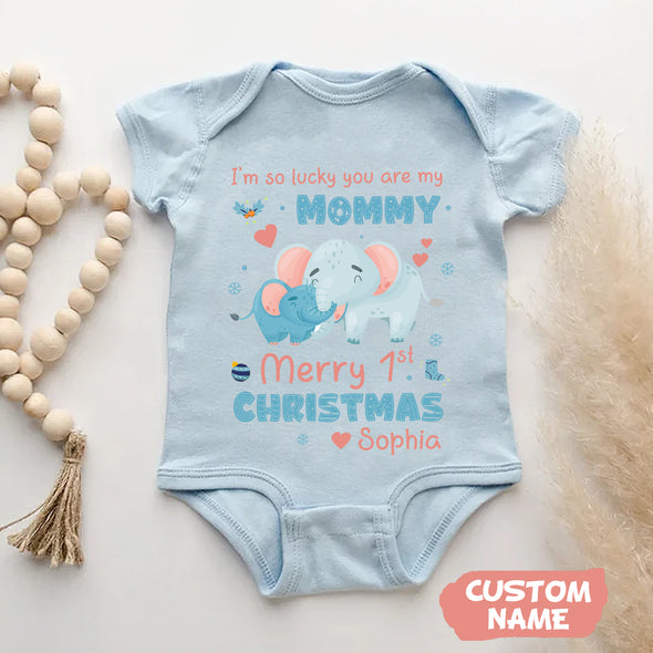 Personalized Gift For Future Mommy I'm So Lucky You Are My Mommy Baby Onesie PP - AV14112211