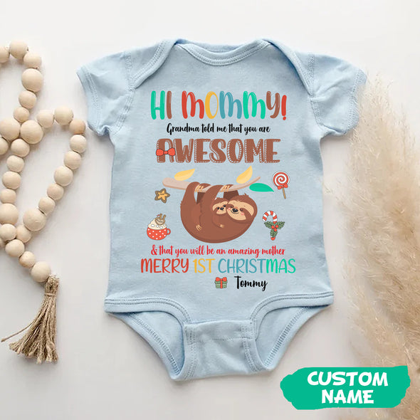 Personalized Gift For Mommy Grandma Told Me That You Are Awesome Baby Onesie PP - AV0711223