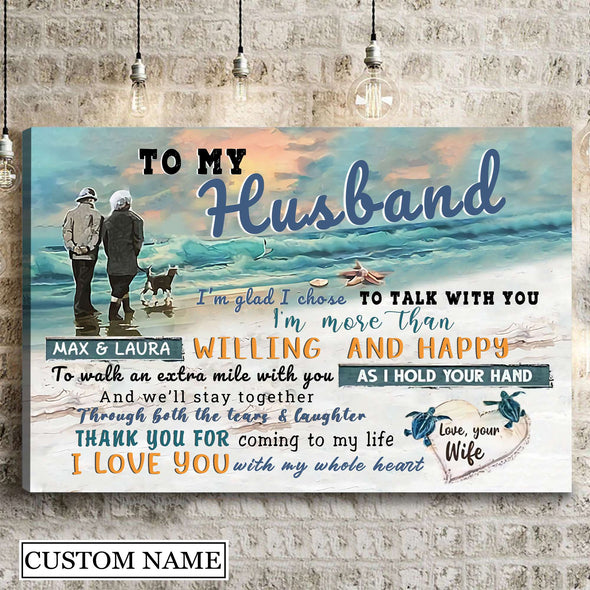 Gift For Husband I Love You With My Whole Heart Framed Canvas PP - AV1307224