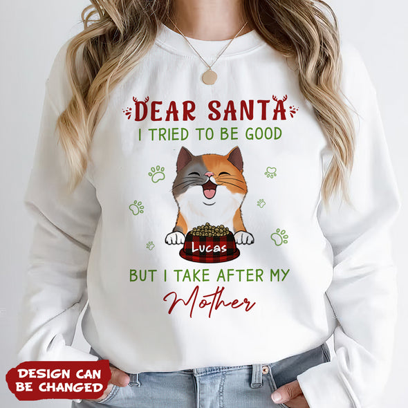 Personalized Gift For Cat Lovers Dear Santa I Tried To Be Good T-shirt, Hoodie, Sweatshirt PP-AV2211228