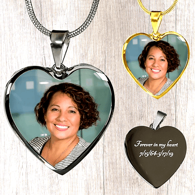 Personalized Photo and Engrave Necklace Memorial Gift