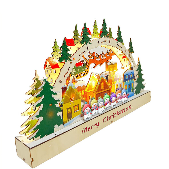Personalized Home Snowman Cabin Lights