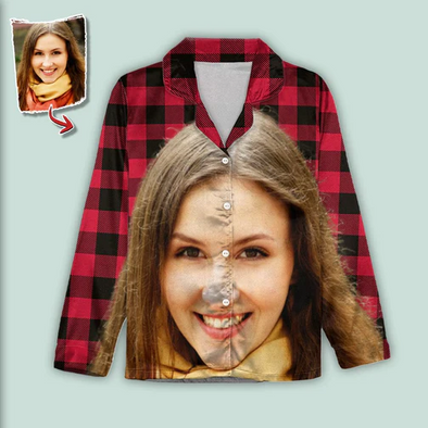 Custom Photo Portrait Face With Christmas Accesories Pajamas-NT251122