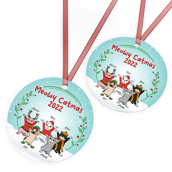 Personalized Gift For Cat Lovers,  Cat Face Meowy Christmas Ornament LHT-LTT231122