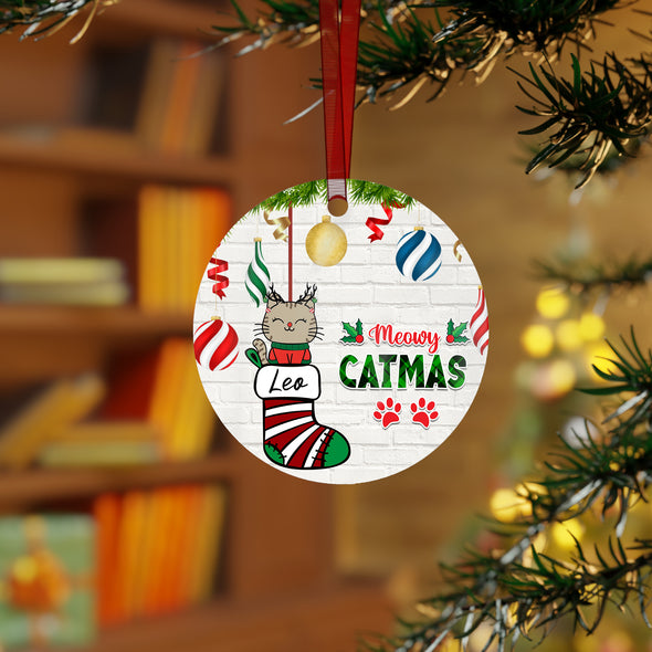 Personalized Gift For Cat Lovers,Meowy Catmas Christmas Ornament LHT-LTT251122
