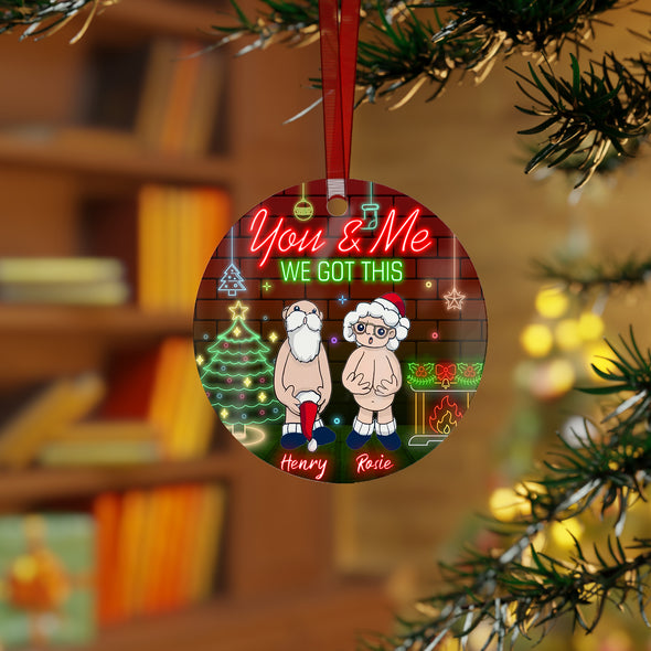 Personalized Gift For Couples ,  Doll Couple Sitting Neon Style  Christmas Ornament LHT-LTT231122