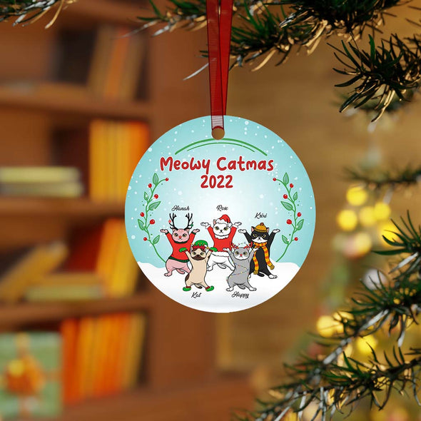Personalized Gift For Cat Lovers,  Cat Face Meowy Christmas Ornament LHT-LTT231122