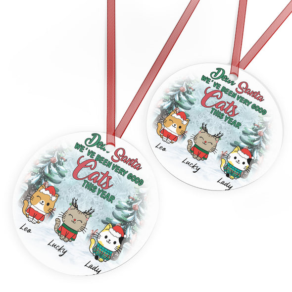 Personalized Ornament Gift For Cat Lovers - Custom Ornaments Gift For Dear Santa We Have Been Very Good Cats This Year Christmas Ornament LHT-LTT251122