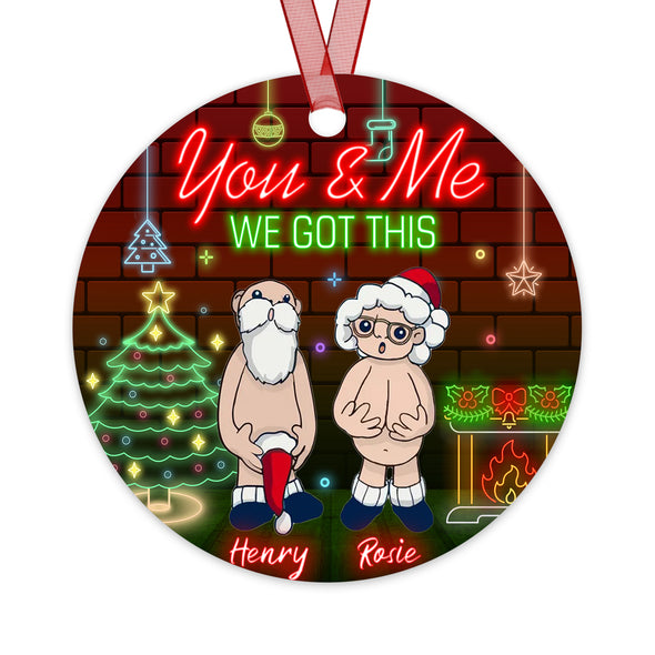 Personalized Gift For Couples ,  Doll Couple Sitting Neon Style  Christmas Ornament LHT-LTT231122