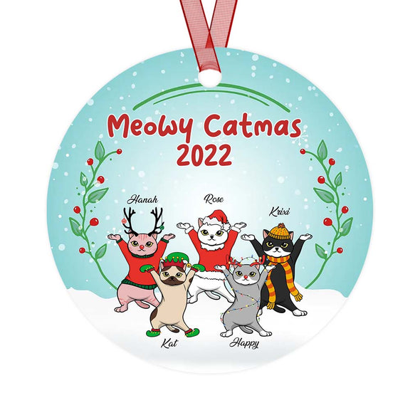 Personalized Gift For Cat Lovers,  Cat Face Meowy Christmas Ornament LHT-LTT231122