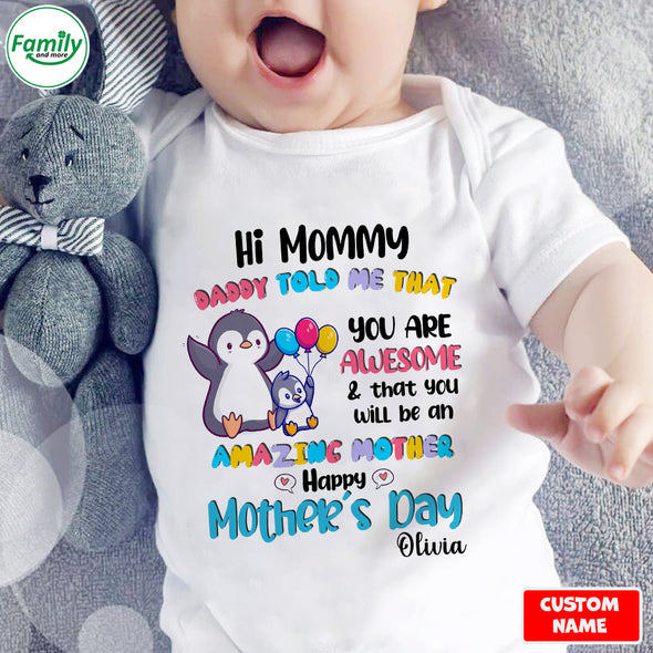 Gift For Mommy Happy Mother's Day Baby Onesie - AD - LT0804223