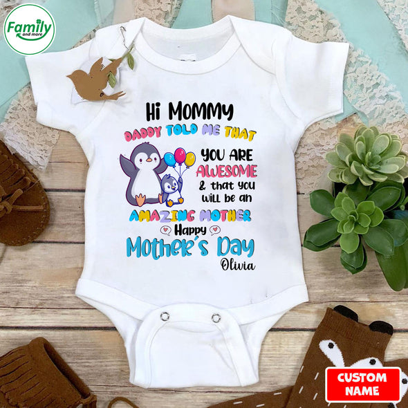 Gift For Mommy Happy Mother's Day Baby Onesie - AD - LT0804223