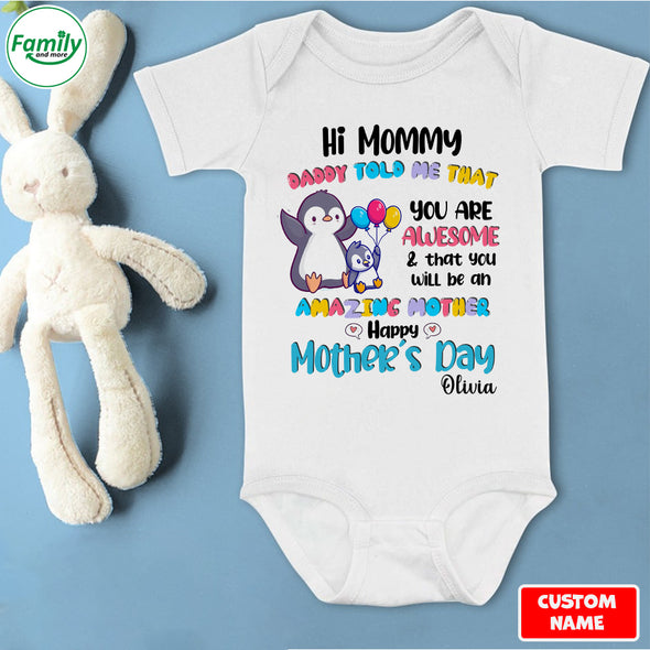 Gift For Mommy Happy Mother's Day Baby Onesie - AD - LT0804223