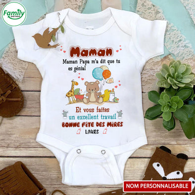 Cadeau Pour Maman Papa M'a Dit Que Tu Es Génia Baby Onesie - PP - LT1304224