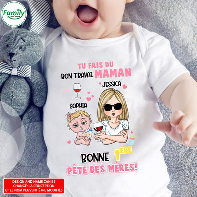 Geschenk Für Mutter Tu Fais Du Bon Traval Maman Baby Onesie - AD - LT1304228