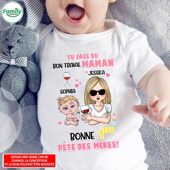 Geschenk Für Mutter Tu Fais Du Bon Traval Maman Baby Onesie - AD - LT1304228