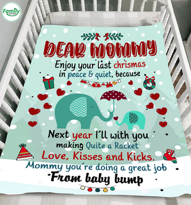 Gift For Future Mommy Love Kisses And Kicks Blanket - PP - LT1511213
